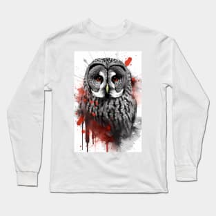 Great Gray Owl Painting Long Sleeve T-Shirt